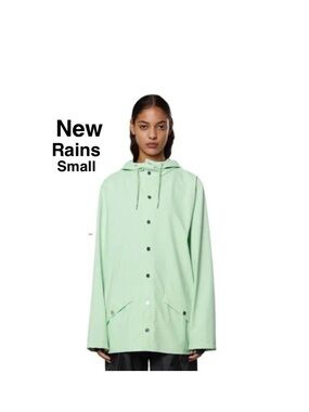New Rains Waterproof Jacket Unisex mineral Mint Green with tags ⭐️⭐️⭐️